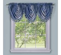 ACHIM Ombre Waterfall Window Curtain Valance Cenefa de Cascada para Ventana Suave, Mezcla poliéster, Azul, 46 in x 42 in