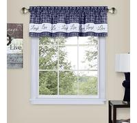 Achim Soft Window Valance Cenefa Suave para Ventana, Poliéster, Azul Marino, W 14" x L 58" (1 Panels)
