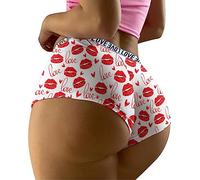 Achimlt Bragas Algodon Sin Costuras Culotte Mujer 1 Pieza De LenceríA Sexy con Estampado De Mujer Bragas De Cintura Ropa Interior Culote Mujer Braguitas Algodon Mujer (Red, M)