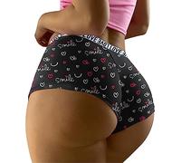 Achimlt Bragas Algodon Sin Costuras Culotte Mujer 1 Pieza De LenceríA Sexy con Estampado De Mujer Bragas De Cintura Ropa Interior Culote Mujer Braguitas Algodon Mujer (Black, XL)