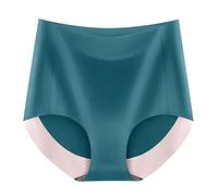 Achimlt Bragas Altas Mujer Algodon Calzones Mujer Calzoncillos Microfibra Transpirables Bragas Sin Costuras Seda Hielo Cintura Alta para Mujeres Bragas Mujer (Green, XL)