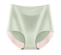 Achimlt Bragas Altas Mujer Algodon Calzones Mujer Calzoncillos Microfibra Transpirables Bragas Sin Costuras Seda Hielo Cintura Alta para Mujeres Bragas Mujer (Army Green, XL)