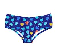 Achimlt Bragas Mujer Algodon Sin Costuras Braguitas Mujer Ropa Interior De Cintura Transpirable Sin con Estampado De CorazóN para El DíA De San ValentíN para Mujer Culotte Mujer (Blue, M)
