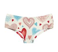 Achimlt Bragas Mujer Algodon Sin Costuras Braguitas Mujer Ropa Interior De Cintura Transpirable Sin con Estampado De CorazóN para El DíA De San ValentíN para Mujer Culotte Mujer (Beige, XL)