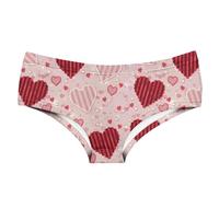 Achimlt Bragas Mujer Algodon Sin Costuras Braguitas Mujer Ropa Interior De Cintura Transpirable Sin con Estampado De CorazóN para El DíA De San ValentíN para Mujer Culotte Mujer (Watermelon Red, S)