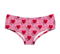 Achimlt Bragas Mujer Algodon Sin Costuras Braguitas Mujer Ropa Interior De Cintura Transpirable Sin con Estampado De CorazóN para El DíA De San ValentíN para Mujer Culotte Mujer (Pink, S)