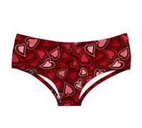 Achimlt Bragas Mujer Algodon Sin Costuras Braguitas Mujer Ropa Interior De Cintura Transpirable Sin con Estampado De CorazóN para El DíA De San ValentíN para Mujer Culotte Mujer (Wine, L)