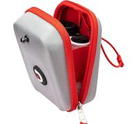 ACHIX Funda rígida para telémetro de Golf Compatible con Bushnell/Callaway, Bolsa de Transporte Universal con mosquetón para cinturón, Plata con Borde Rojo, 5.59 * 3.7 * 2.5inch, Moderno