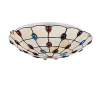 ACHNC Plafón de Techo Tiffany Lámpara de Techo Salon Vintage,3 Colores LED Luz de Techo Cocina, Lámpara de Vidrio Retro Para Dormitorio Sala de Estar Comedor Baño Iluminación,40cm