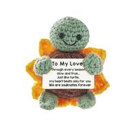 ACHYHAVIN To My Love - Regalo de tortuga de ganchillo hecho a mano, regalo romántico de aniversario de boda para esposa, marido, bonito regalo de amor para él, ella, novio, novia, cumpleaños o día de