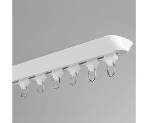 ACHZYFT Riel De Cortina De Techo Ultrafino, Conectores De Esquina, Barra De Cortina Separadora De Ambientes, Rieles De Cortinas De Aluminio En Forma De V, Viene con Riel(Size:2.8M,Color:Blanco)