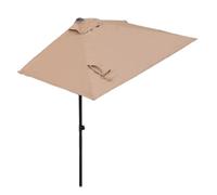ACHZYFT Sombrilla Semicircular Para Exteriores De 200×100cm, Con Manivela E Inclinación Lateral, Resistente A Los Rayos UV Y Al Agua, Para Balcones, Terrazas Y Uso Adosado A La Pared(Khaki)