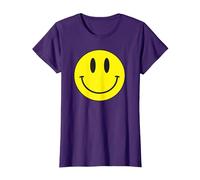Acid House Smile Retro 80s I Musical Classic Raver Camiseta, Mujer, Morado, XL