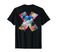 Acid House X Techno Abstracto Acid House Sonrisa | Impresión en la Espalda Camiseta