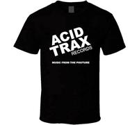 Acid Trax Records House Music Record T-Shirt Black Mens tee Unisex Shirt S