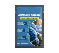 Acidificante de suelo para hortensias | 100 g, sulfato de aluminio | Reductor de pH rápido para jardín | Torna las hortensias azules, amantes de los ácidos, uso en estanques