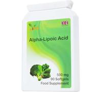 Ácido alfa lipoico Ved | Sin OGM, sin gluten | Ayuda a mantener el nivel de azúcar en sangre | 500 mg, 90 cápsulas (paquete de 2)