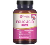 Ácido fólico 400 mcg - Tabletas veganas con vitamina B12 y yodo | Tabletas de vitamina B9 | Suplemento para el cuidado del embarazo | Fabricado en Reino Unido por Prowise