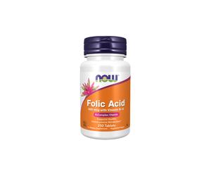 Ácido fólico 800 mcg con vitamina B-12 250 comprimidos Now Foods