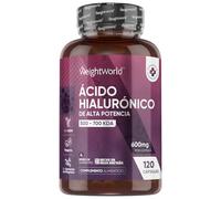 Ácido Hialurónico 600mg por Porción - 120 Cápsulas Veganas de 500-700 KDA - Ingredientes de Origen Natural, Sin OGM, Sin Químicos, Sin Gluten y Sin Lactosa para 4 Meses de Suministro