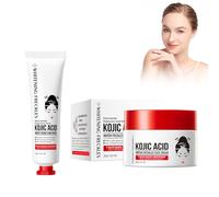Ácido Kójico de Cúrcuma+Crema de manos con ácido kójico,Contiene Pequeñas Espátulas Cosméticas, crema de manos reafirmante antiarrugas, hidratante, nutritiva, repone