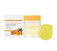 Ácido kójico y cúrcuma almohadillas de limpieza, 80 PCS cúrcuma cara exfoliante almohadillas de algodón, Cúrcuma Ácido Kójico Almohadillas Limpiadoras, Eliminan Queratina, Combate el Acné
