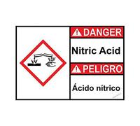 Ácido Nítrico ANSI GHS - Placa de advertencia para decoración de pared con peligro de ácido nítrico - Letrero de metal para jardín, letrero de oficina e interior, 8 x 12 pulgadas