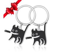 ACIELANNA 2 Piezas Llavero Gato Negro, Llaveros Niños, Regalo Halloween, Regalo para Niños, Familia, Compañeros