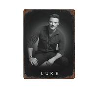 ACIFHGUE Póster de actor de Luke Evans para decoración de pared, póster de metal moderno, decoración de bar, 40 x 30 cm
