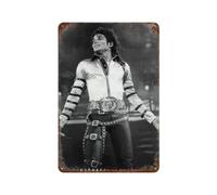 ACIFHGUE Póster decorativo de Michael Jackson para decoración de pared, póster de metal moderno, decoración de bar, 30 x 20 cm