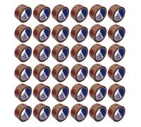 ACIT Cinta adhesiva marrón con sello de garantía, cinta para paquetes, sello de garantía adhesivo, medida 66 m x 50 mm (36 rollos)