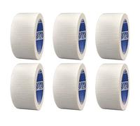 ACIT Cinta Americana de Tela Blanca, paquete de 6 piezas, 50mm x 25 metros, impermeable, para reparaciones y bricolaje, aislante