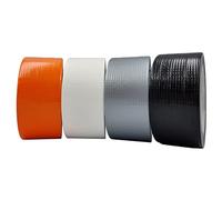 ACIT Kit de cinta americana de colores, un rollo para cada color (negro, gris, blanco, naranja), cinta adhesiva de lona fuerte, cintas americanas extra power