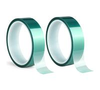 ACIT Rollos de cinta de poliéster para alta temperatura, cinta de PET verde, cinta adhesiva de silicona, perfecta para: anodizado, impresora 3d, pintura termica (66m x 19mm)