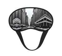 Acity Street - Cómoda máscara de dormir de satén con borde negro para bloquear la luz y dormir reparador