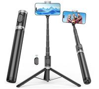 ACKIMA Trípode de 67 pulgadas para teléfono celular, trípode todo en uno con control remoto inalámbrico, soporte de viaje extensible y portátil para iPhone, Android, selfie, grabación de video, fotos