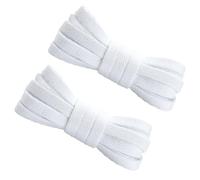 ACKKOR 2 pares de cordones planos, blancos, para zapatillas de hombre y mujer, cordones largos de repuesto