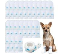 ACKKOR 20 Calcetines Desechables para Perros | Protectores de Patas para Evitar lamidos | Botas Impermeables para Patas heridas | Vendajes para Interior y Exterior (M, 8-17 kg)