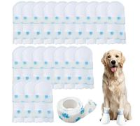 ACKKOR 20 Unidades Calcetines Desechables para Perros | Protectores de Patas impiden el lamido | Botas para Patas lesionadas Impermeables | Vendaje para Perros Interior y Exterior (L(17-30 KG))