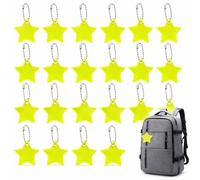 ACKKOR 24 PCS Llaveros Estrella Colgante Reflector de Seguridad en Colgante de Mochila Llaveros Reflectantes de Alta Visibilidad con Cadenas para Mochila Escolar Ciclismo Correr Impermeable