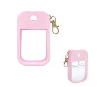 ACKKOR Funda de Silicona para Desinfectante de Manos, Estuche Engrosado con Llavero para Botellas de 30ml/1 fl.oz, Portátil para Viajes, Trabajo y Escuela (Rosa)