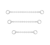 ACKKOR Juego de 3 Extensores de Collar de Plata de Ley 925, Alargador de Cadena de Eslabones Dobles 3cm 4cm 5cm para Pulseras, Tobilleras y Joyería DIY