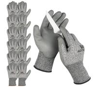 ACKTRA WG011 Level 5 Cut Resistant Gardening HPPE WORK GLOVES 12 pairs Polyurethane PU Coated Lightweight for Men and Women