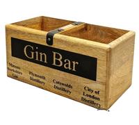 ACL - Caja de madera vintage - Caja de estilo ginebra ideal para el hogar bar/decoración - Organizador de botellas - Caja de madera rústica para almacenamiento de botellas - Organizador de bar