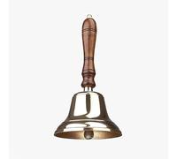 ACL Estilo Tradicional - Campana de latón Macizo - Campana de Mano Escolar con Mango de Madera - Hotel, recepción, Cena, Escuela, último Pedido, Campana de Biblioteca, Campana de Pub, (12 x 24 cm)