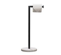 ACL Portarrollos de Papel higiénico, Moderno Soporte de Metal Negro con Base Redonda de mármol para decoración contemporánea de baño (Negro)