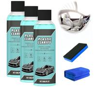 Aclarador de Plásticos para Autos, Restaurador de Plásticos Negro, Limpiador y Acondicionador de Plásticos para Interiores, Spray Restaurador Multiusos Eficiente para Autos, Cera de Goma (3 Piezas)