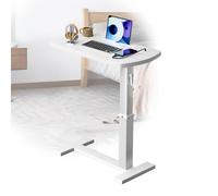 ACLFF Mesa Lateral con Ruedas, Mesa Auxiliar en Forma de C con Altura Ajustable, Mesa Pequeña Salon, Mesa de Ordenador, para salón, sofás, Dormitorio 70 x 40 x 65~95cm