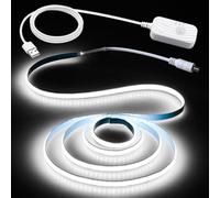 Aclorol Tira LED COB USB con sensor de movimiento, 1 m, color blanco frío, 5 V, regulable, cinta flexible con modos de día/noche/siempre encendida, tira de luz ultra brillante para armarios de cocina,