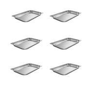 AcMax 6 recipientes GN 1/1 Gastronorm de acero inoxidable 5,0 litros de profundidad 40 mm Gastronorm perforados